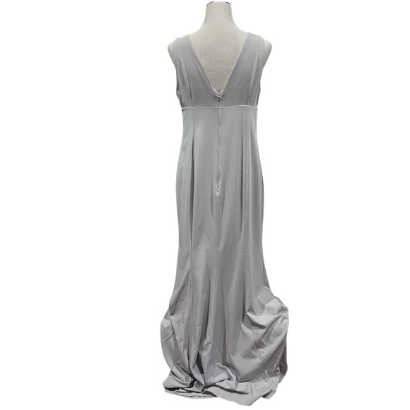 Amsale New York Platinum Leif Maxi Gown Size 14 - Picture 3 of 9